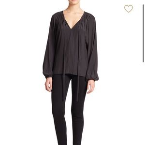 Ramy Brook Paris V-neck Shirred Blouse